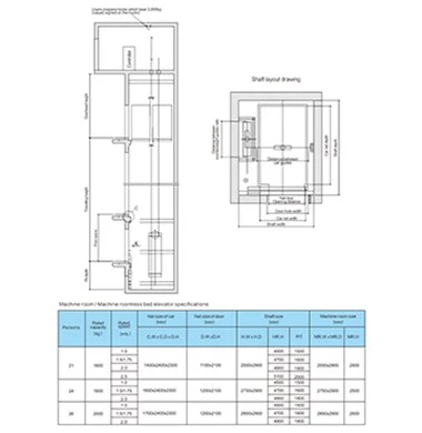hospital lifts size hospital lifts size